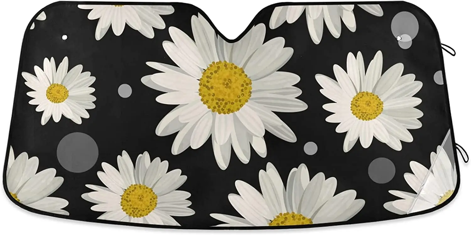 Sun Shade for Car Windshield Daisy Flower Floral Polka Dot Foldable Sun Shield Sun Heat and UV Protection Automotive Interior Su
Sun Shade for Car Windshield Daisy Flower Floral Polka Dot Foldable Sun Shield Sun Heat and UV Protection Automotive Interior Su