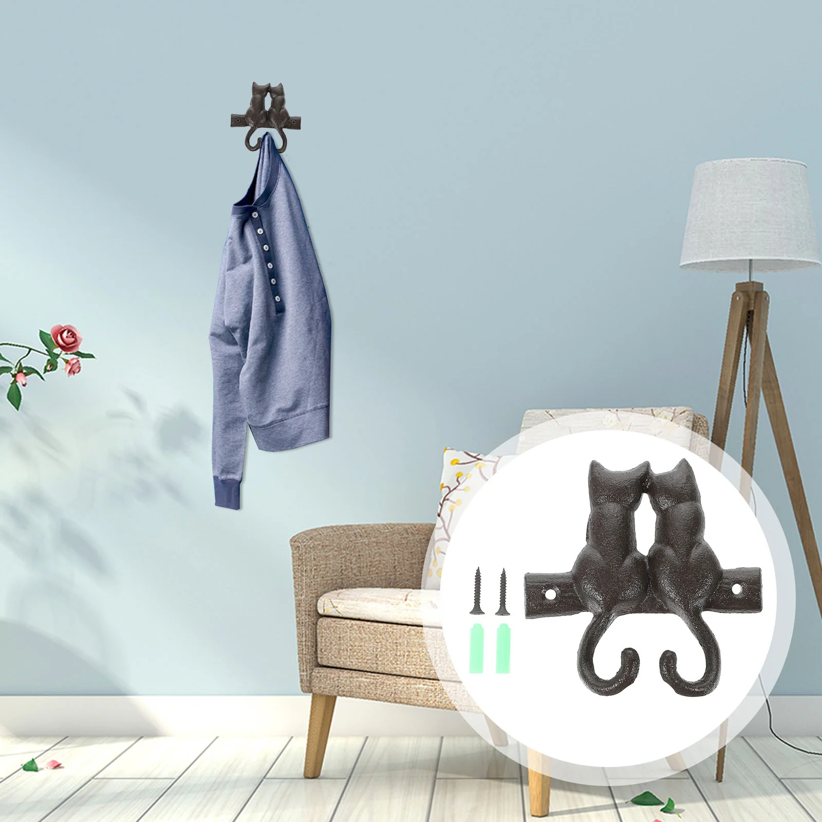 Cast Iron Hook Wall Mount Clothing Rack Vintage Design Hanger Cat-shaped Key Chain Retro Creative Decorative
Cast Iron Hook Wall Mount Clothing Rack Vintage Design Hanger Cat-shaped Key Chain Retro Creative Decorative