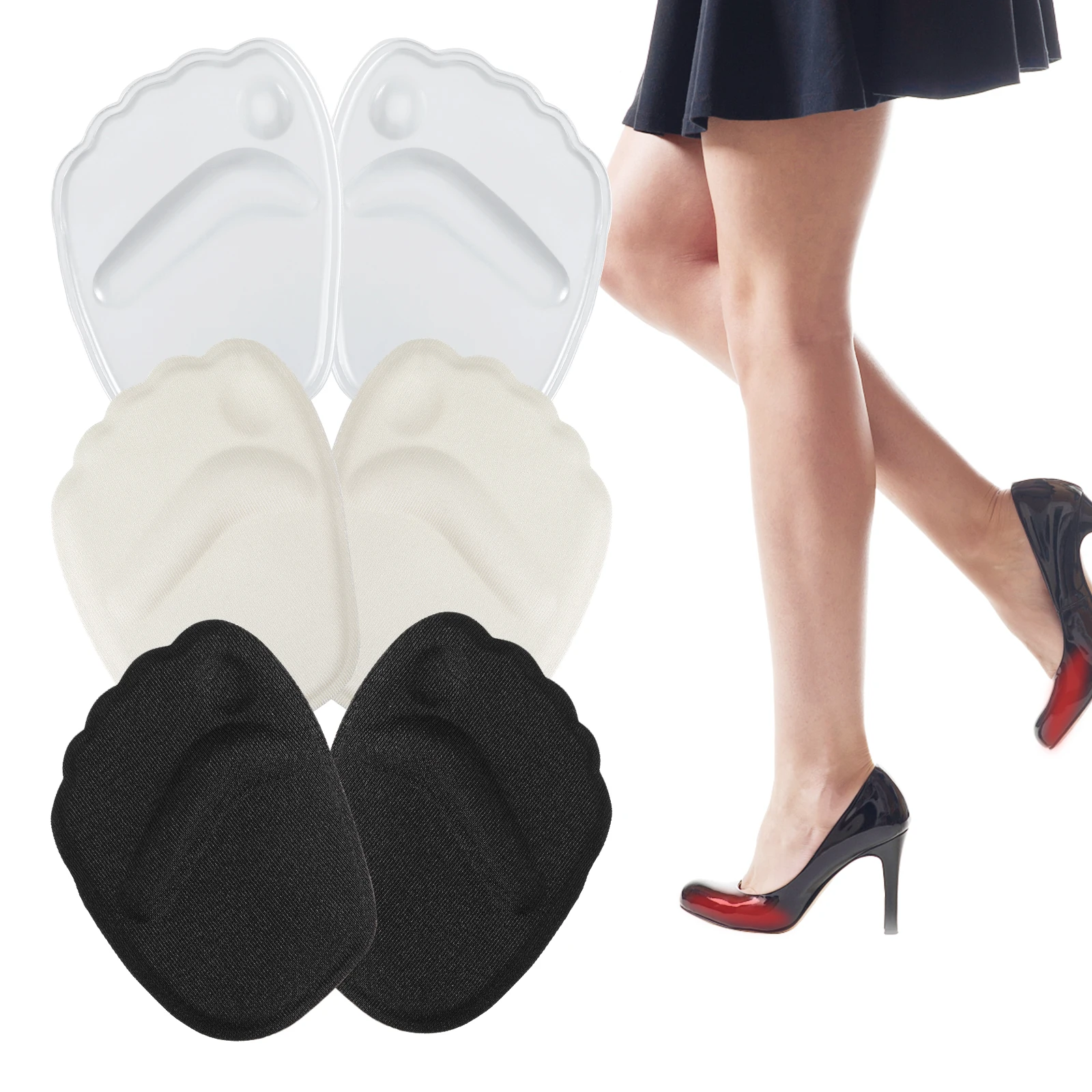 3 Pairs Forefoot Insole High Heel Ball Foot Pad Women Shock Absorption Anti-Slide Insert Cushions One Size Mixed Color
3 Pairs Forefoot Insole High Heel Ball Foot Pad Women Shock Absorption Anti-Slide Insert Cushions One Size Mixed Color
