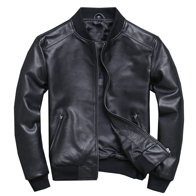 Black Aviation Genuine Leather Bomber Jacket Men Pilot Sheepskin Real Leather Jacket coat short Slim business jacket leather
Black Aviation Genuine Leather Bomber Jacket Men Pilot Sheepskin Real Leather Jacket coat short Slim business jacket leather