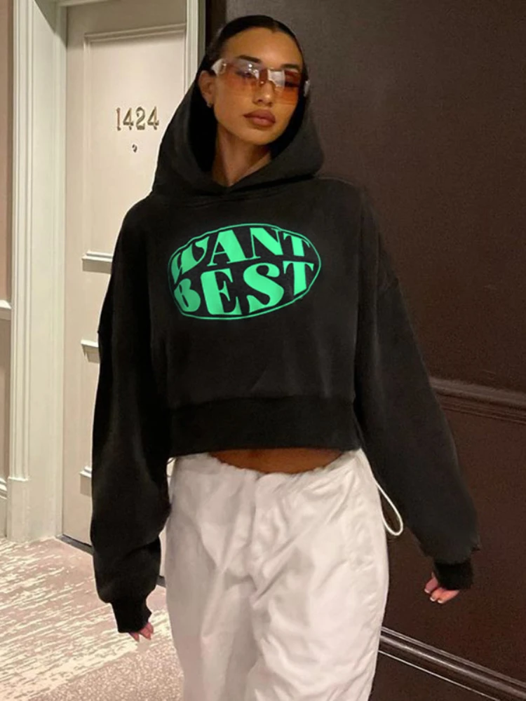 Fashion Dark Gray Letter Print Crop Hoodies Women 2022 Autumn America Retro Casual Long-sleeved Short Pullovers Tops Streetwear
Fashion Dark Gray Letter Print Crop Hoodies Women 2022 Autumn America Retro Casual Long-sleeved Short Pullovers Tops Streetwear