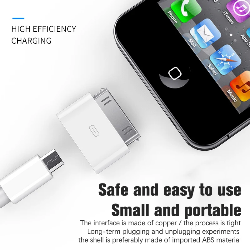 

Micro Usb to 30 Pin Charger Converter Adapter for iPhone 4 & 4G & 4S & 3GS & 3G Ipod Data Ssynchronization Adapter