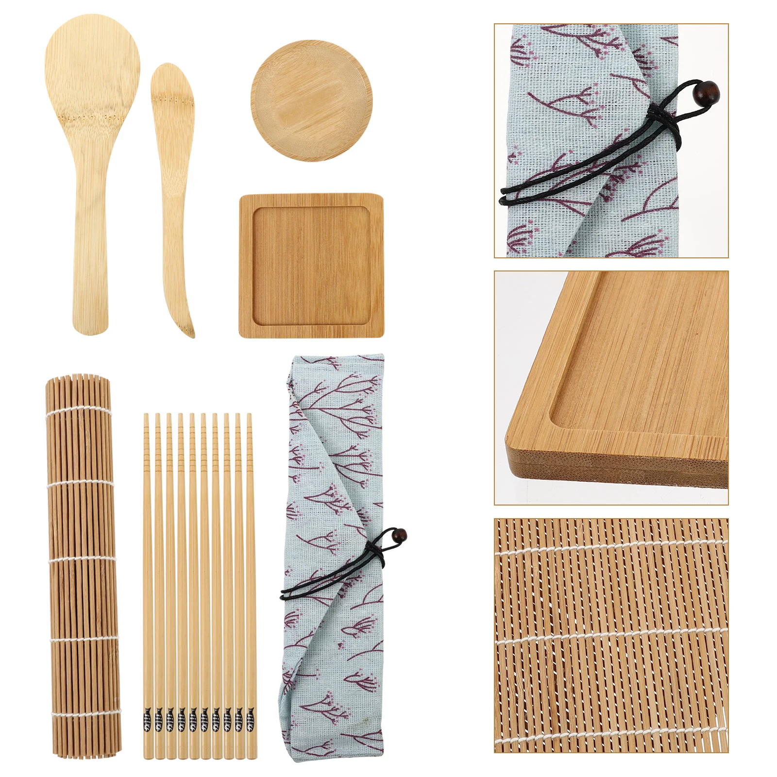 

Sushi Kit Making Beginner Bamboo Mat Roller Diy Maki Chopsticks Paddle Rice Pad Rolling Supplies Maker Tool Roll Sush Home Chef
