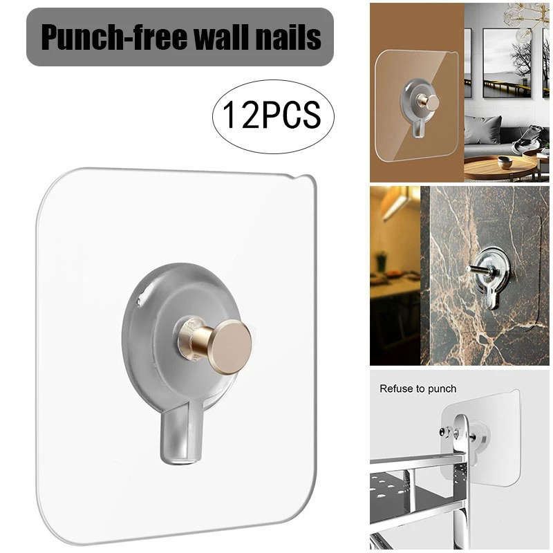 12Pcs Adhesive Wall Screws Hanging Nails Wall Hook Self Adhesive No Drilling Non-Trace Kitchen Wall Stickers
12Pcs Adhesive Wall Screws Hanging Nails Wall Hook Self Adhesive No Drilling Non-Trace Kitchen Wall Stickers