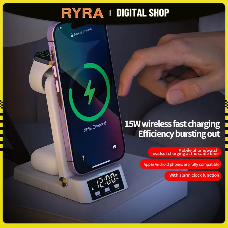 RYRA 15W 3 In 1 Wireless Charger Stand Fast Charging Docking Station For IPhone 14 13 12 X Pro Max Apple Watch IWatch Airpod Pro 
RYRA 15W 3 In 1 Wireless Charger Stand Fast Charging Docking Station For IPhone 14 13 12 X Pro Max Apple Watch IWatch Airpod Pro