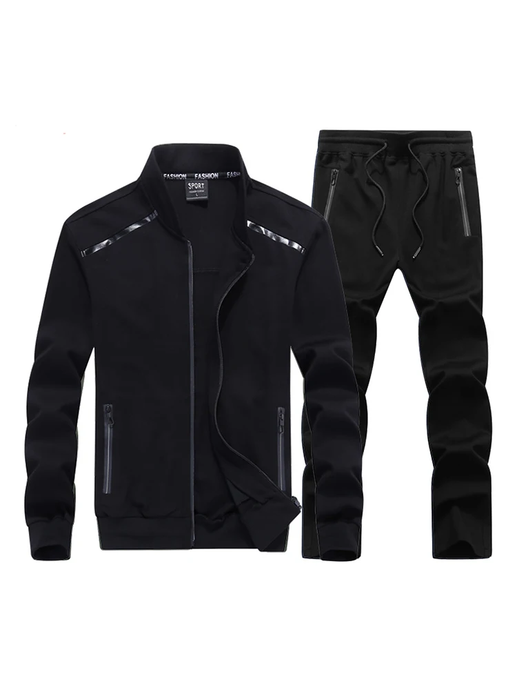 

Large Size 6xl 7xl 8xl 9xl Men's Two Piece Sets Spring Autumn Sweatsuits Zipper Tracksuits Male Sport Jackets Set Sportswear Man