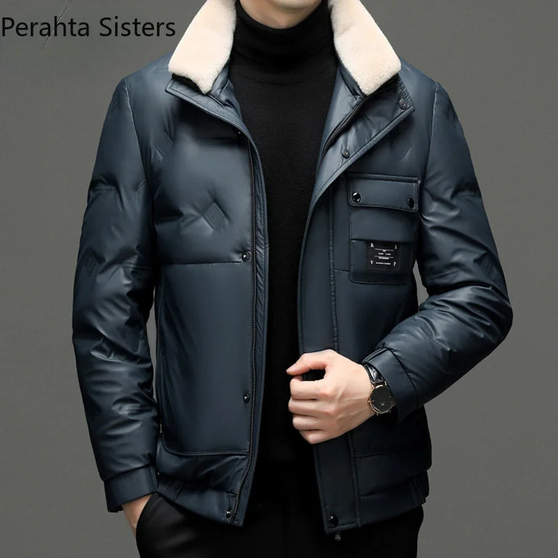 90% White Duck Brand Jacket Men's Fashion Casual Leather Surface Detachable Wool Collar Warm Down Coat Man Winter Clothing
90% White Duck Brand Jacket Men's Fashion Casual Leather Surface Detachable Wool Collar Warm Down Coat Man Winter Clothing