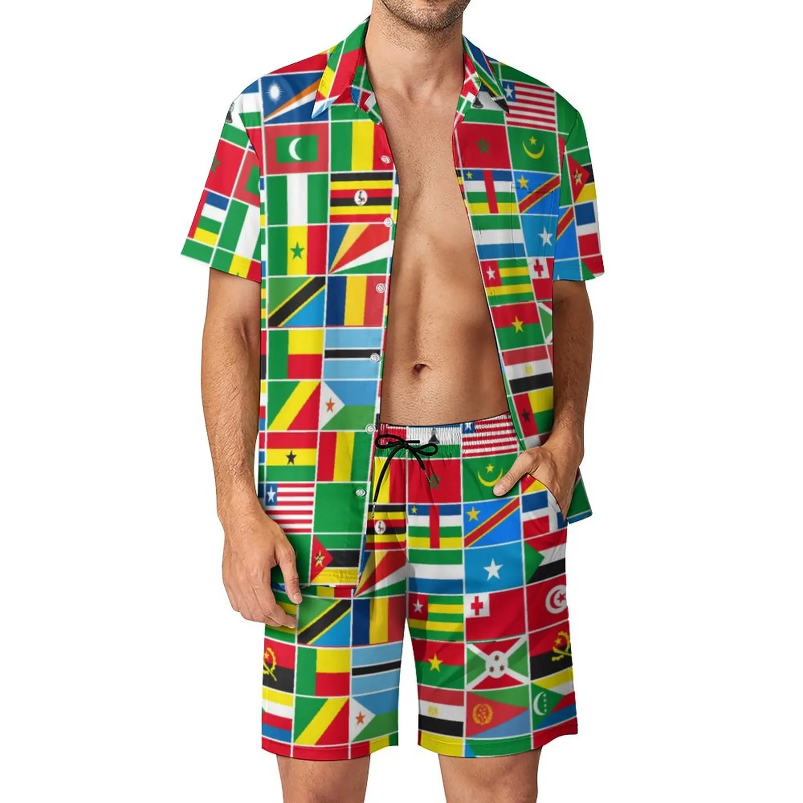 African Flags Men Sets Colorful Print Casual Shirt Set Retro Outdoor Shorts Summer Suit 2 Piece Large Size
African Flags Men Sets Colorful Print Casual Shirt Set Retro Outdoor Shorts Summer Suit 2 Piece Large Size