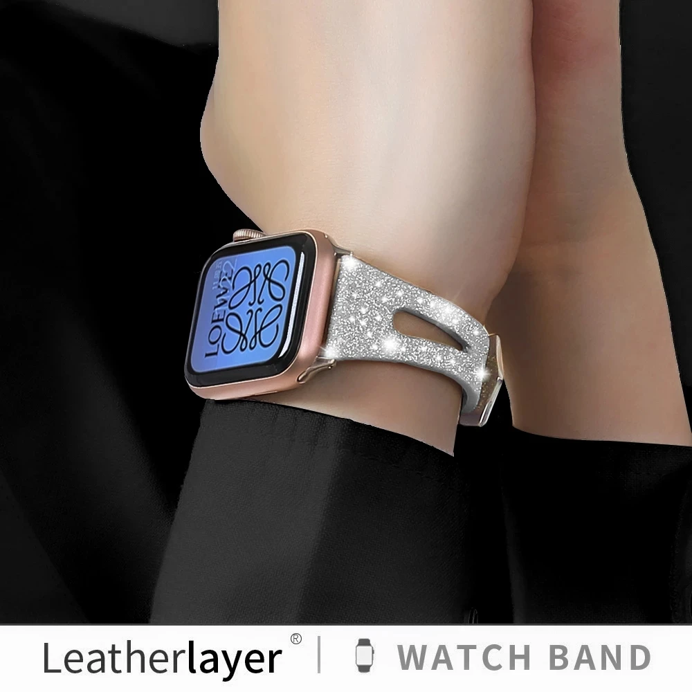 Ремешок кожаный блестящий для Apple Watch Band 38 мм 40 мм 41 мм 42 мм 44 мм 45 мм, iWatch Series 7 654321 SE
Ремешок кожаный блестящий для Apple Watch Band 38 мм 40 мм 41 мм 42 мм 44 мм 45 мм, iWatch Series 7 654321 SE