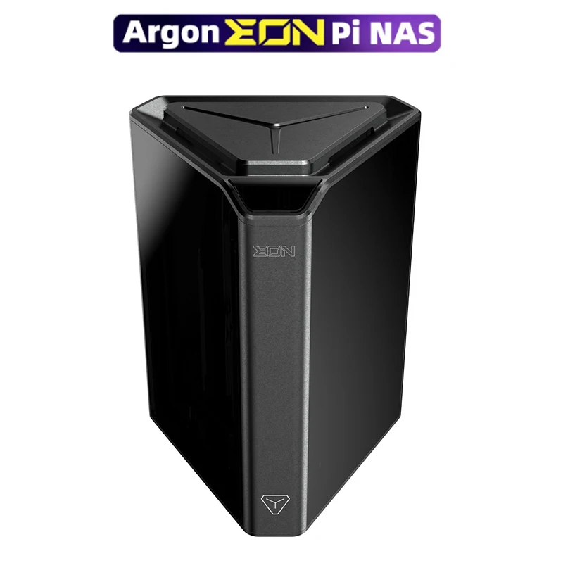 

Argon EON Pi NAS Case 4-BAY SATA HDD SDD Network Attached Storage Fan OLED RTC Aluminum Enclosure BYO NAS for Raspberry Pi 4 B