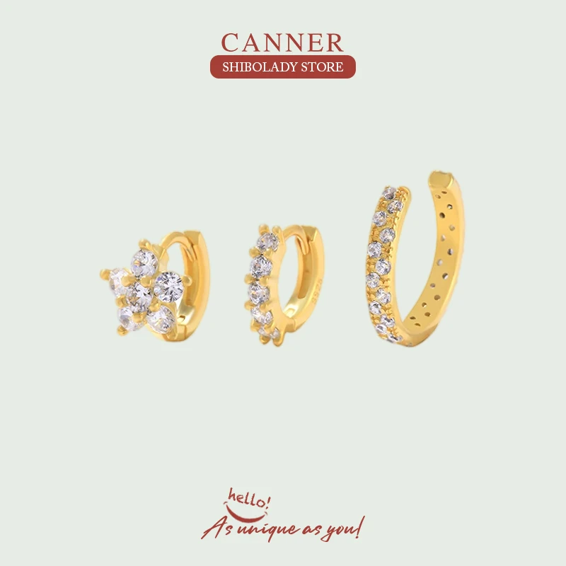 CANNER 3Pcs Zircon Star Pendientes Plata 925 Earring For Women Hoop Earrings Ear Clips Piercing Cartilage 18K Gold Jewelry Gift
CANNER 3Pcs Zircon Star Pendientes Plata 925 Earring For Women Hoop Earrings Ear Clips Piercing Cartilage 18K Gold Jewelry Gift