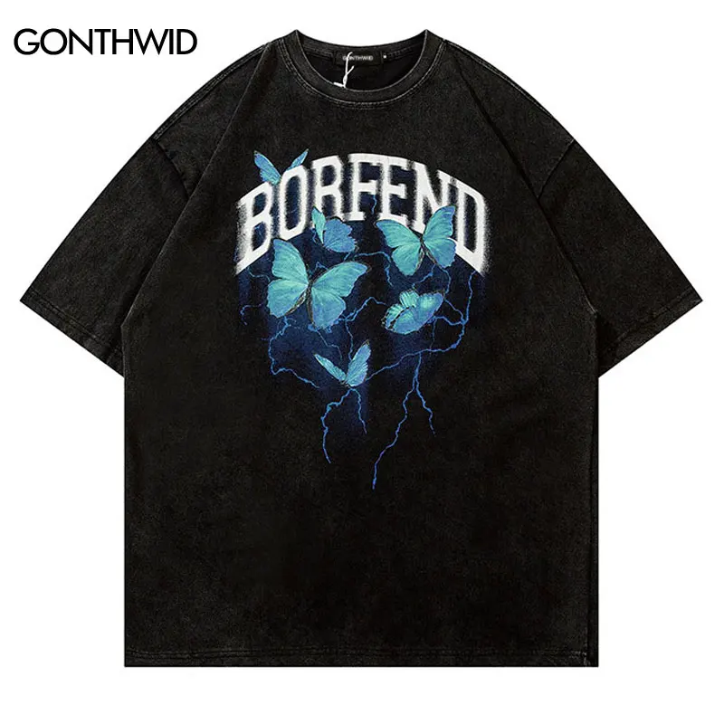 Men Distressed T-Shirt Hip Hop Vintage Butterfly Lightning Print Punk Gothic Tshirt 2022 Harajuku Casual Cotton Short Sleeve Top
Men Distressed T-Shirt Hip Hop Vintage Butterfly Lightning Print Punk Gothic Tshirt 2022 Harajuku Casual Cotton Short Sleeve Top