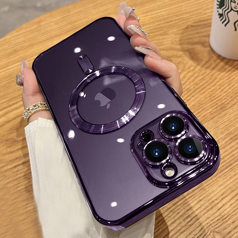 For Magsafe Magnetic Wireless Charge Clear Case For iPhone 14 13 12 11 Pro Max Mini XS Max X XR 7 8 Plus SE 2020 Plating Cover
For Magsafe Magnetic Wireless Charge Clear Case For iPhone 14 13 12 11 Pro Max Mini XS Max X XR 7 8 Plus SE 2020 Plating Cover