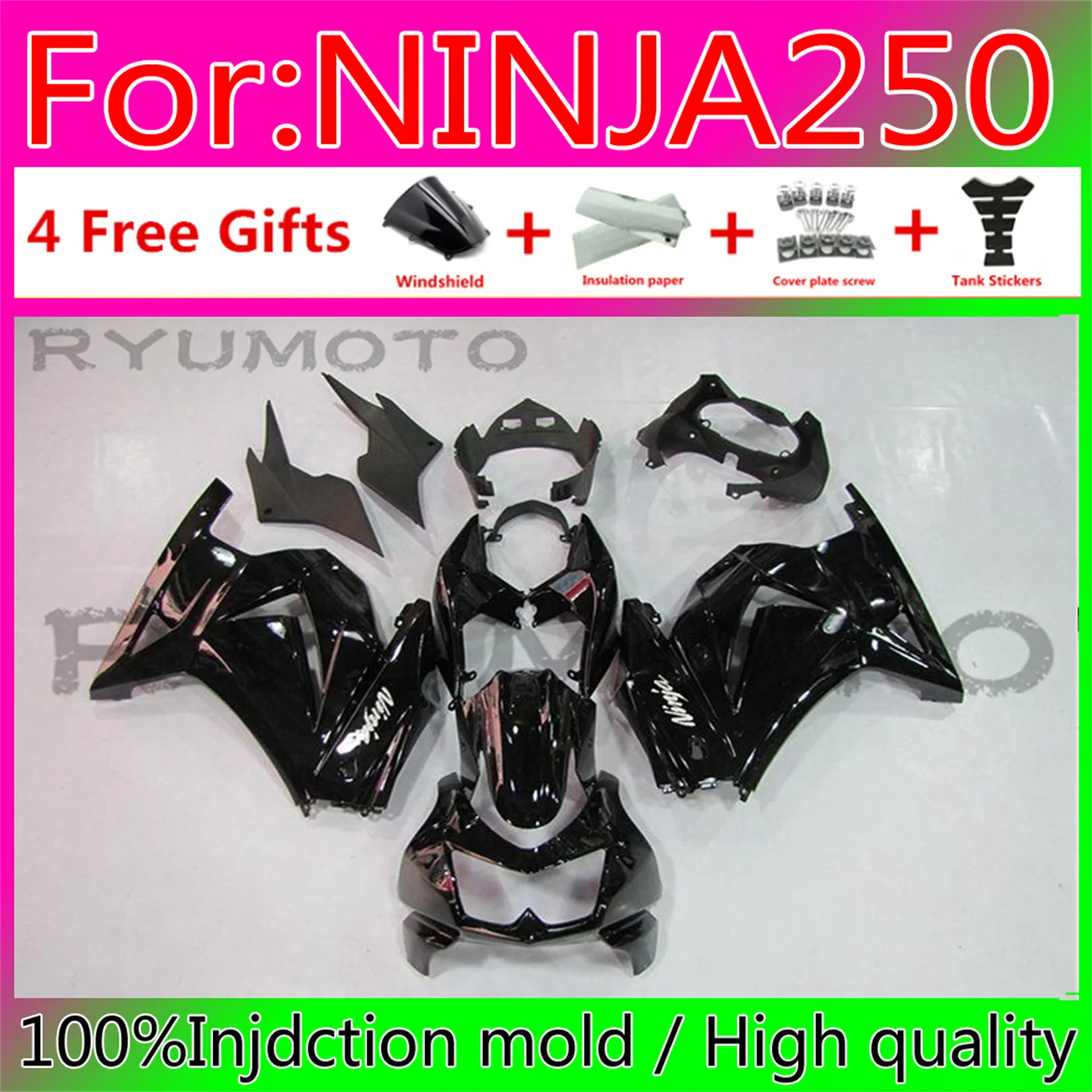 New ABS Injection Mold Fairings Fit For Kawasaki Ninja 250R 2008 2012 kawasaki NINJA 250R 2008-2012 Bodywork Fairing
New ABS Injection Mold Fairings Fit For Kawasaki Ninja 250R 2008 2012 kawasaki NINJA 250R 2008-2012 Bodywork Fairing
