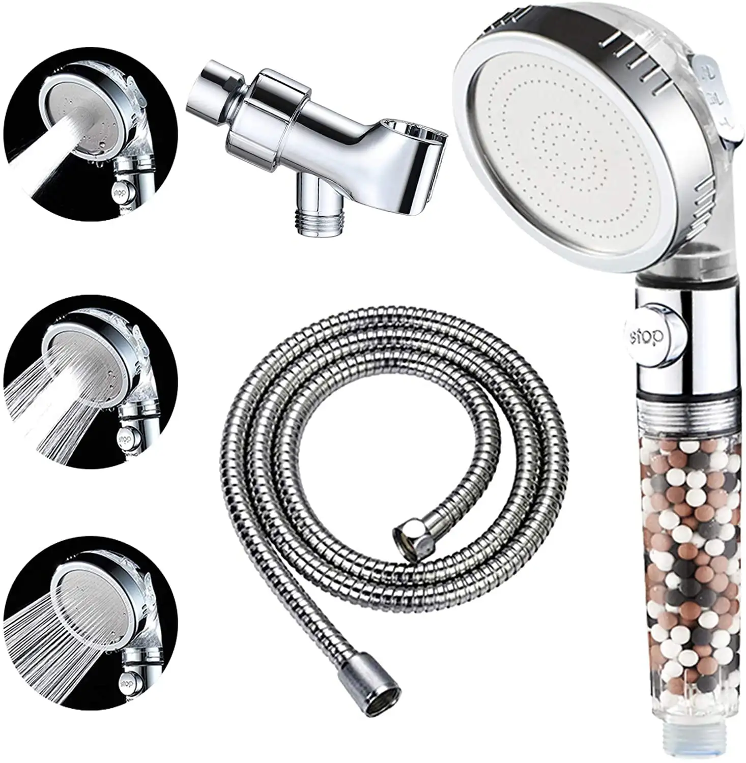 Filtered Shower Head with Pausing Switch, High Pressure Hand Held Detachable and Removable Filter Showerhead with 5Ft Hose, Adju
Filtered Shower Head with Pausing Switch, High Pressure Hand Held Detachable and Removable Filter Showerhead with 5Ft Hose, Adju