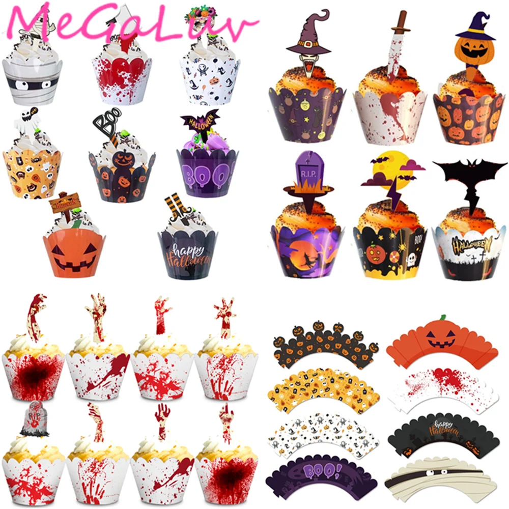 12pcs/16pcs/set Cake Topper Halloween Cake Decorating Cupcake Baking Accessories Set for Halloween Party Decoration Birthday
12pcs/16pcs/set Cake Topper Halloween Cake Decorating Cupcake Baking Accessories Set for Halloween Party Decoration Birthday