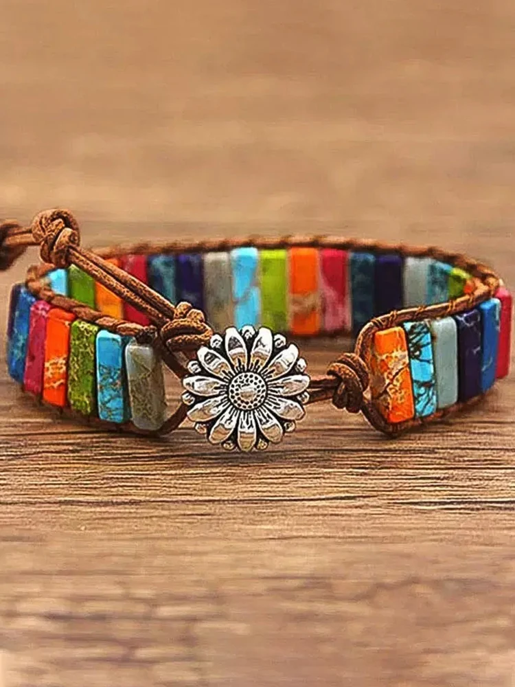 Браслет с подсолнухами Женский, цветной браслет с камнями и бусинами
Браслет с подсолнухами Женский, цветной браслет с камнями и бусинами