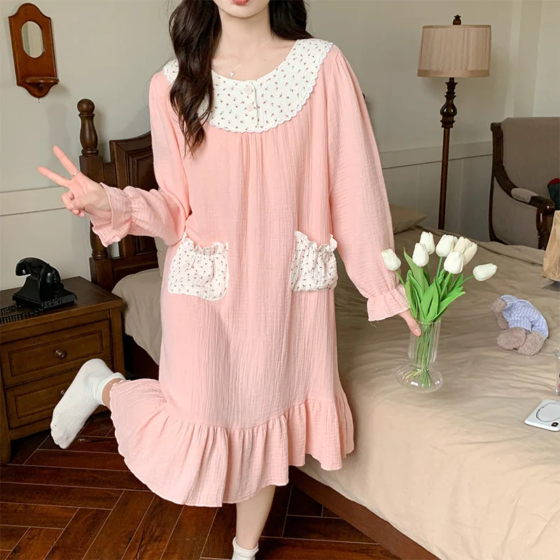 O-Neck Women Sleepdress Dressing Gown Loungewear Spring Bathrobe Nightdress Long Sleeve Nightwear Lingerie Sleepwear Nightgown
O-Neck Women Sleepdress Dressing Gown Loungewear Spring Bathrobe Nightdress Long Sleeve Nightwear Lingerie Sleepwear Nightgown