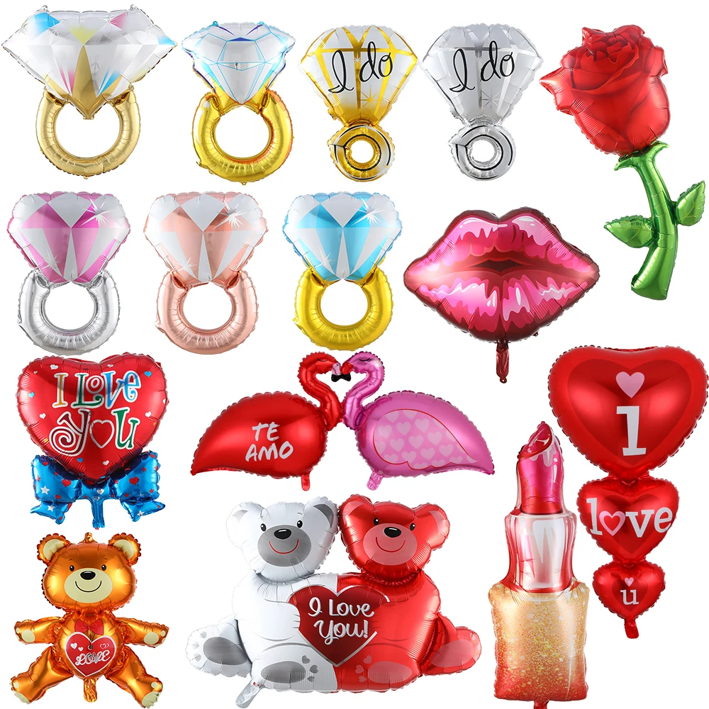Valentine's Day Diamond Ring Foil Balloon Bear Kiss Me Lips Balloons Wedding Anniversary Party Decoration Supplies Helium Globos
Valentine's Day Diamond Ring Foil Balloon Bear Kiss Me Lips Balloons Wedding Anniversary Party Decoration Supplies Helium Globos