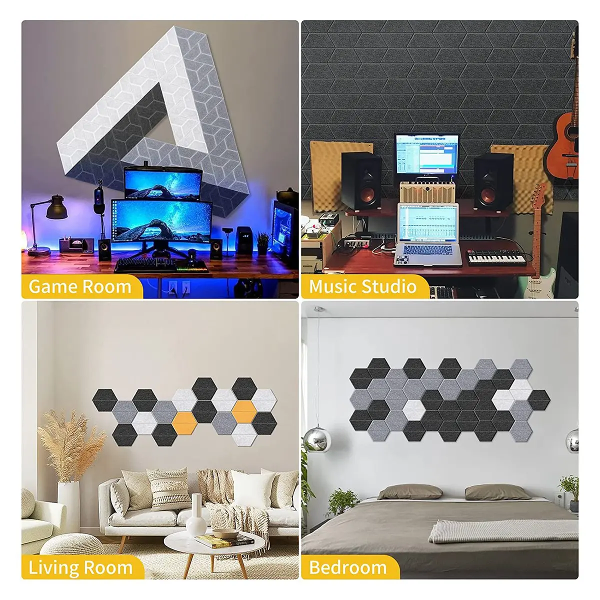 36 Pack Acoustic Panels,Hexagon Self Adhesive Soundproof Sound Proof Foam Panels for Home Office Studio,Dark Gray
36 Pack Acoustic Panels,Hexagon Self Adhesive Soundproof Sound Proof Foam Panels for Home Office Studio,Dark Gray