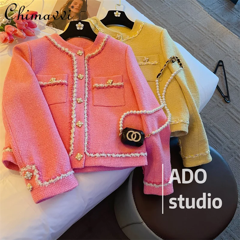 Pink Short Coat for Women 2022 Autumn Clothes New French Light Lux Socialite Temperament Long Sleeve Crew Neck Jacket Feminine
Pink Short Coat for Women 2022 Autumn Clothes New French Light Lux Socialite Temperament Long Sleeve Crew Neck Jacket Feminine