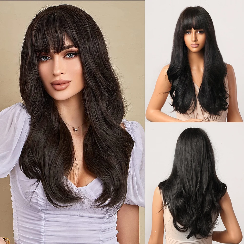 Black Long Wavy Synthetic Hair Wigs with Bangs for Women Afro Party Cosplay Natural Heat Temperature Fiber Wigs Daily Use
Black Long Wavy Synthetic Hair Wigs with Bangs for Women Afro Party Cosplay Natural Heat Temperature Fiber Wigs Daily Use
