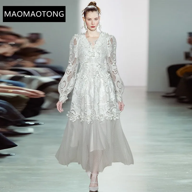 Fashion Runway Jacquard dress Spring Women Dress Splicing Lace Hollow Out Lantern Sleeve Flower Printing Party Dress
Fashion Runway Jacquard dress Spring Women Dress Splicing Lace Hollow Out Lantern Sleeve Flower Printing Party Dress