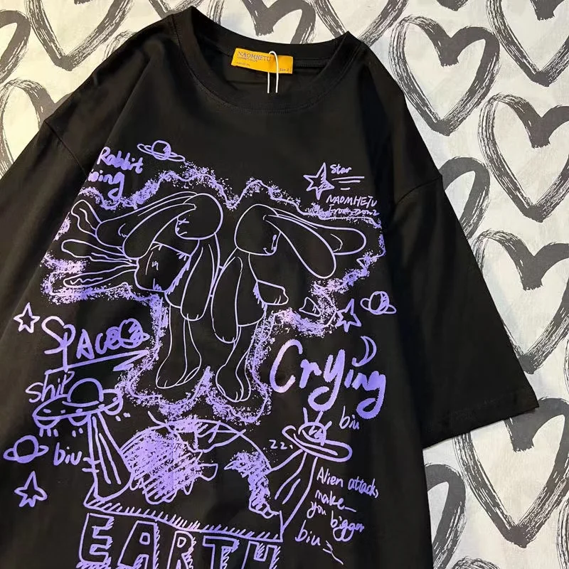 Harajuku cartoon pattern y2k aesthetic letter printing O-neck short-sleeved T-shirts womens 2022 summer plus size womens tshirts
Harajuku cartoon pattern y2k aesthetic letter printing O-neck short-sleeved T-shirts womens 2022 summer plus size womens tshirts