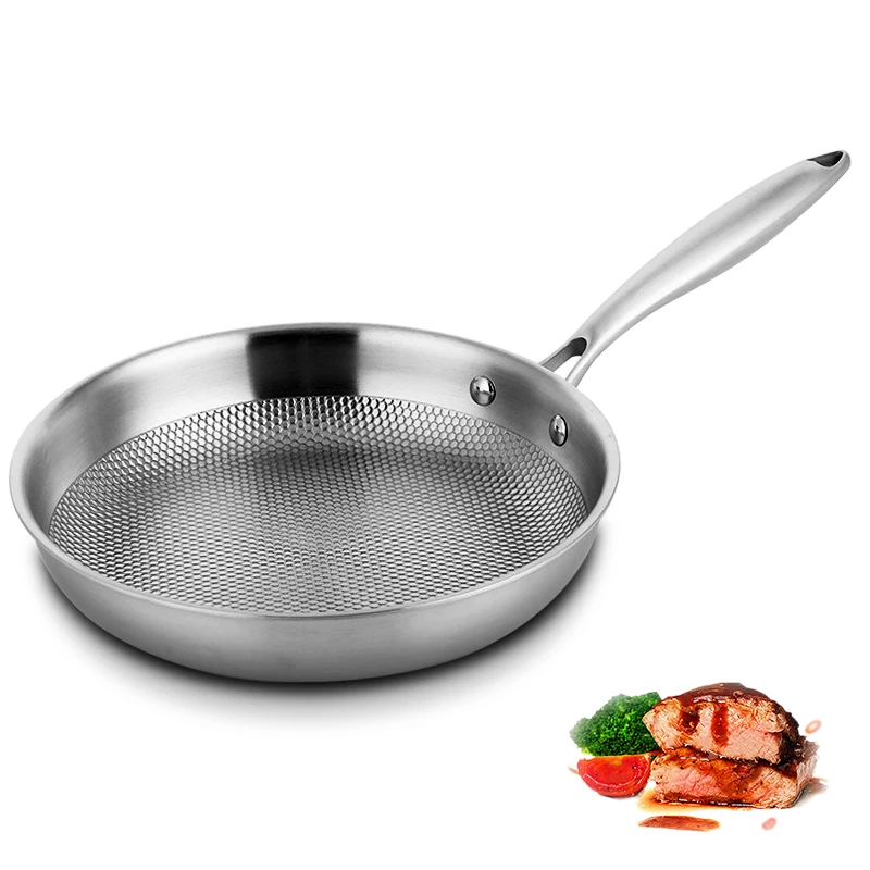 28/30cm Five Layer Flat Frying Pan Food Grade 304 Stainless Steel Non-stick Cooking Pot Omelet Kitchen Cookware Pot Cover
28/30cm Five Layer Flat Frying Pan Food Grade 304 Stainless Steel Non-stick Cooking Pot Omelet Kitchen Cookware Pot Cover