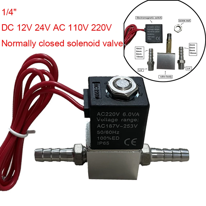 1/4" DC 12V 24V AC 110V 220V Compressor Valve Normally Closed Pneumatic Aluminum Solenoid Valves Voltage 2 Way for Air Water Oil
1/4" DC 12V 24V AC 110V 220V Compressor Valve Normally Closed Pneumatic Aluminum Solenoid Valves Voltage 2 Way for Air Water Oil