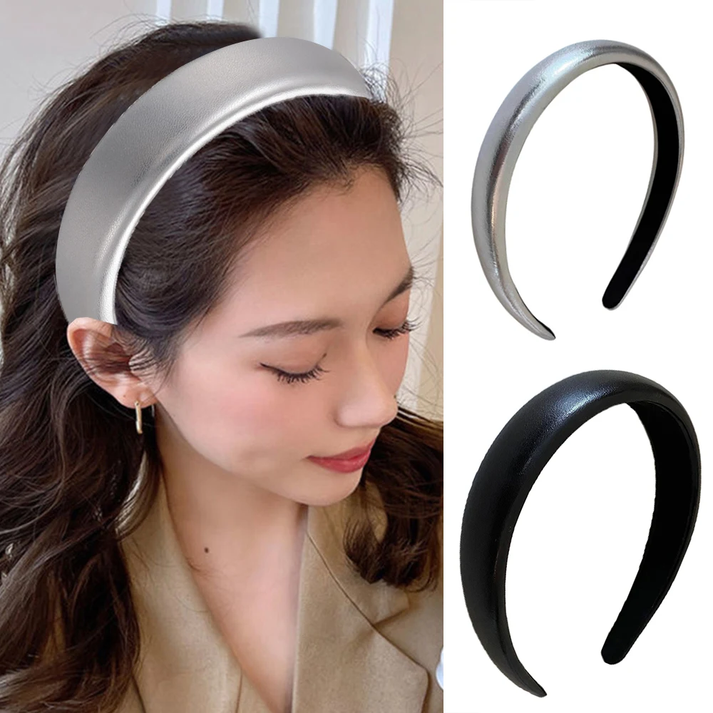 Vintage Pu Leather Thick Sponge Headband for Women Girls Korean Solid Color Wide Hair Hoop Headband Headwear Hair Accessories
Vintage Pu Leather Thick Sponge Headband for Women Girls Korean Solid Color Wide Hair Hoop Headband Headwear Hair Accessories