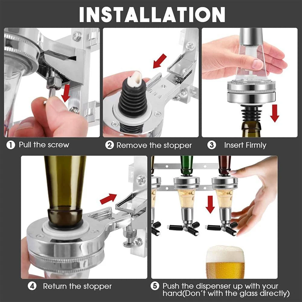 Neat and Elegant Wall Mounted Bottle Stand Pub Bar Optics Set Wine Beer Dispenser Spirit Drink Convenient Design
Neat and Elegant Wall Mounted Bottle Stand Pub Bar Optics Set Wine Beer Dispenser Spirit Drink Convenient Design