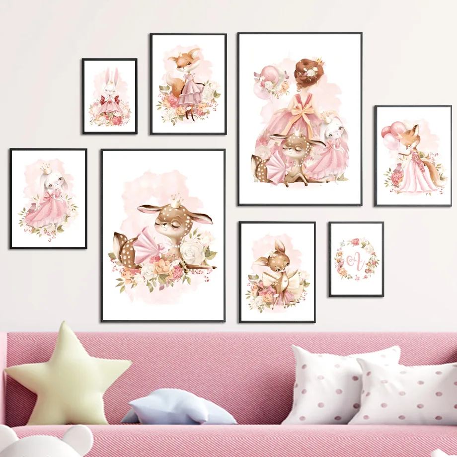 Kawaii Fawn Bunny Fox Princess Crown Wall Art Canvas Nordic Posters Painting And Prints Wall Pictures Baby Girl Kids Room Decor
Kawaii Fawn Bunny Fox Princess Crown Wall Art Canvas Nordic Posters Painting And Prints Wall Pictures Baby Girl Kids Room Decor