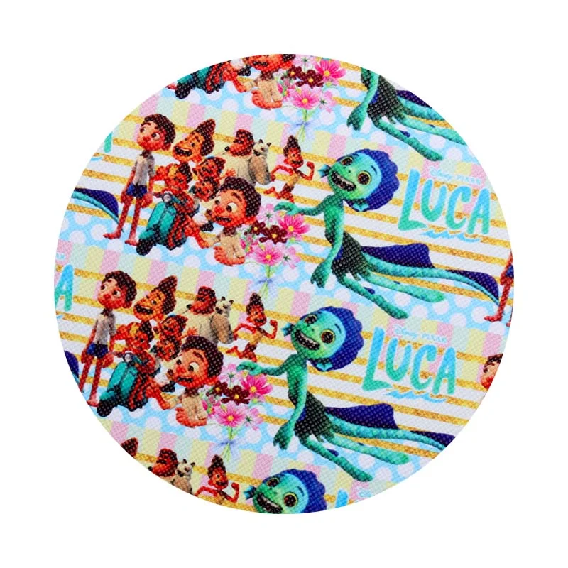 Disney Cartoon Luca Faux Synthetic Leather 30X136cm/roll Printed Vinyl Fabric for DIY Earrings Bows Craft Handmade Materials
Disney Cartoon Luca Faux Synthetic Leather 30X136cm/roll Printed Vinyl Fabric for DIY Earrings Bows Craft Handmade Materials