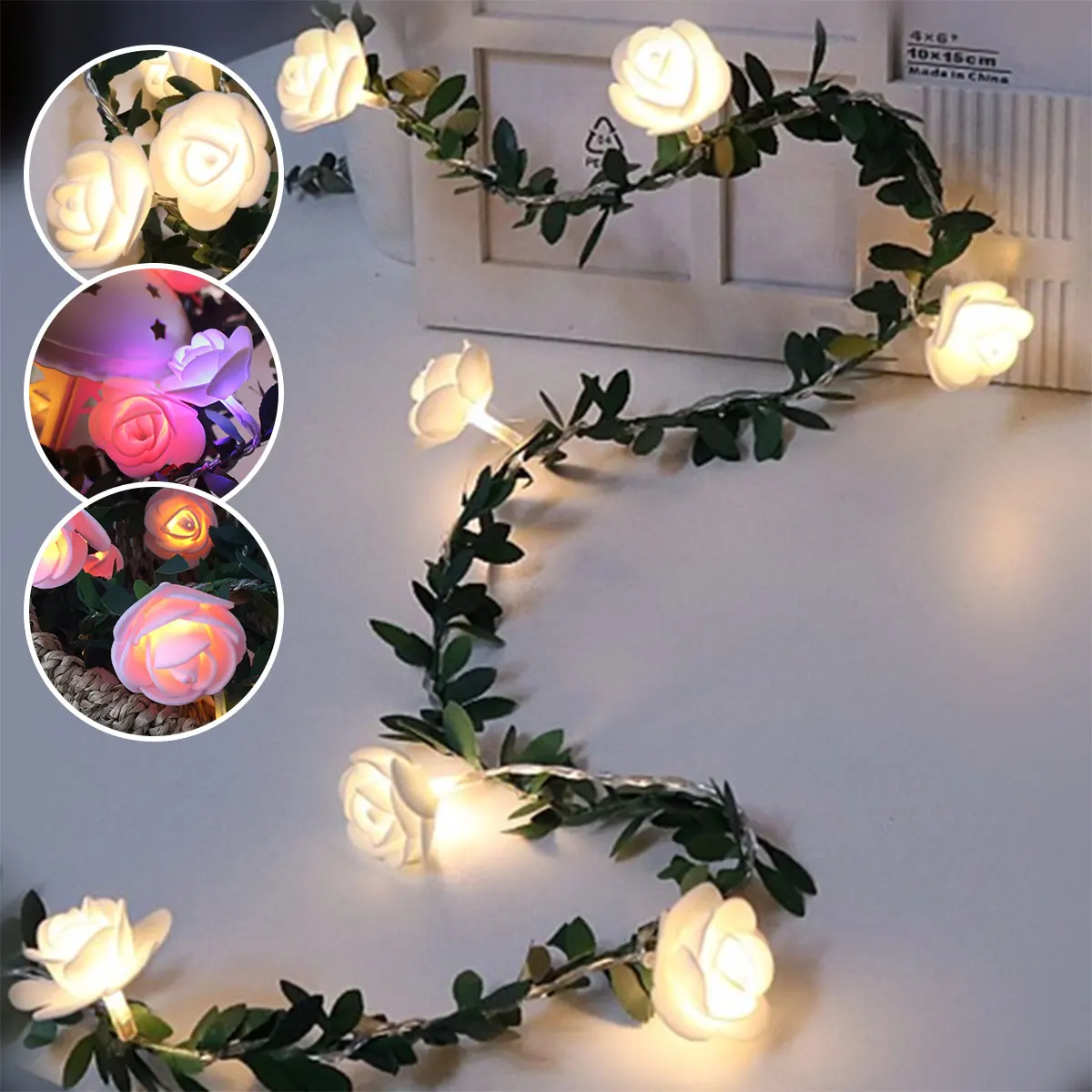 LED Rose String Lights Night Light Artificial Flower Fairy Lights Wedding Party Decor for Valentine's Day Girl Room Garden Decor
LED Rose String Lights Night Light Artificial Flower Fairy Lights Wedding Party Decor for Valentine's Day Girl Room Garden Decor