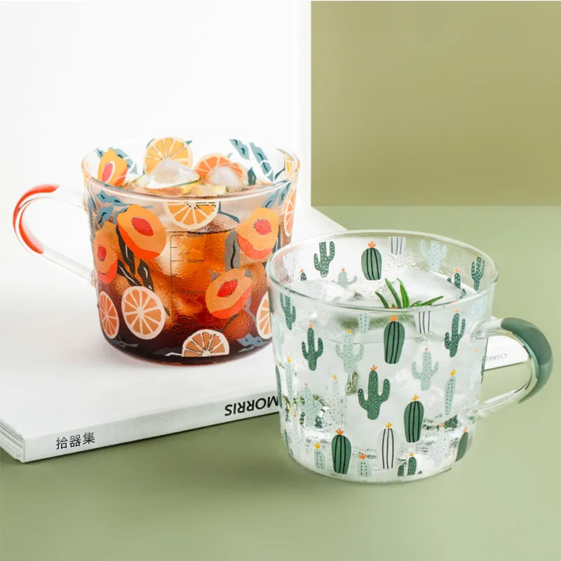 

Creative Cartoon Flower Coffee Mug Home Office Glass Water Cup Handgrip Milk Breakfast Drinkware Cup DROPSHIPPING