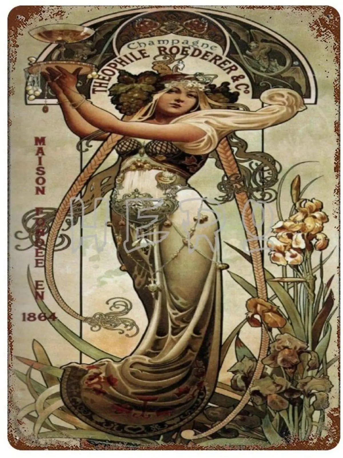 Theophile Roederer Champagne Vintage Tin Sign Art Iron Painting Rusty Poster Decoration Aluminum plaque
Theophile Roederer Champagne Vintage Tin Sign Art Iron Painting Rusty Poster Decoration Aluminum plaque