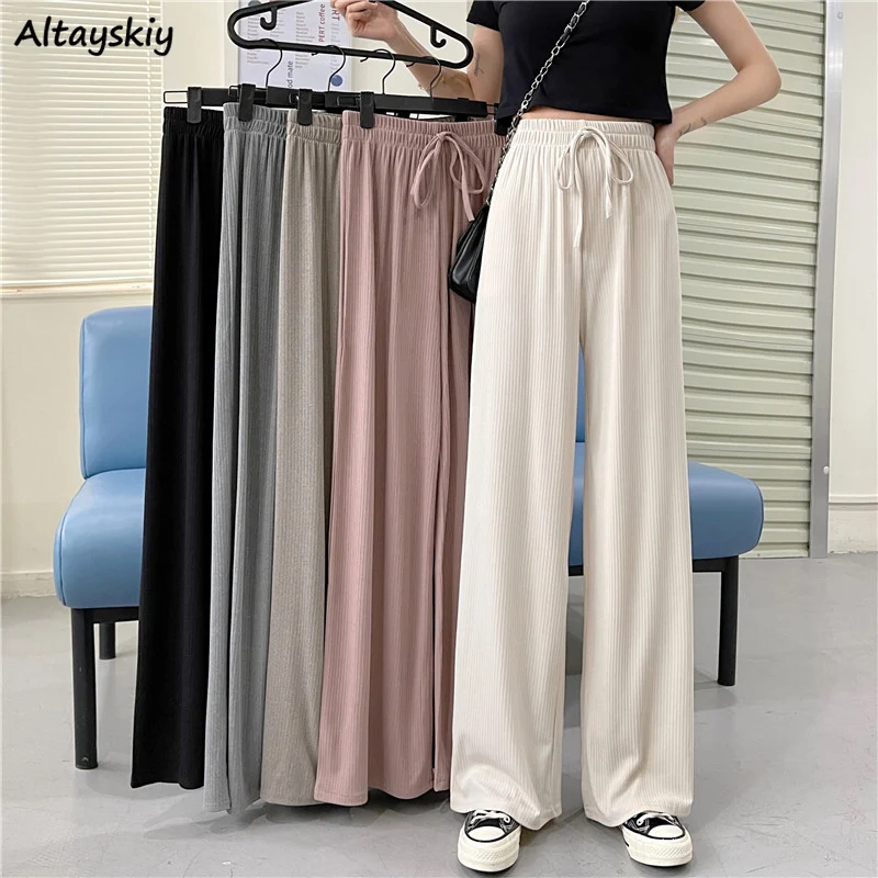 Casual Pants Women Solid Loose High Waist Cool Korean Style Wide Leg Summer New Gentle Teens Daily Prevalent Ins штаны Mujer New
Casual Pants Women Solid Loose High Waist Cool Korean Style Wide Leg Summer New Gentle Teens Daily Prevalent Ins штаны Mujer New