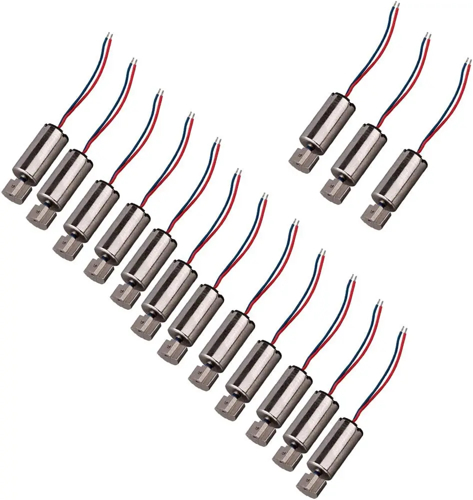 DC 1.5V 3V 3.7V 8000RPM-9500RPM Vibration Vibrating Micro Coreless Brushed Motors 6mm x 12mm Pack of 15
DC 1.5V 3V 3.7V 8000RPM-9500RPM Vibration Vibrating Micro Coreless Brushed Motors 6mm x 12mm Pack of 15