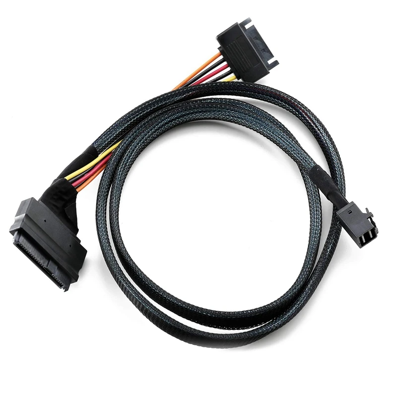Built-in 12G Mini HD to U.2 / SFF-8643 to SFF-8639 Cable 0.5M with 15-Pin SATA Power Supply, Suitable for U.2 SSD
Built-in 12G Mini HD to U.2 / SFF-8643 to SFF-8639 Cable 0.5M with 15-Pin SATA Power Supply, Suitable for U.2 SSD
