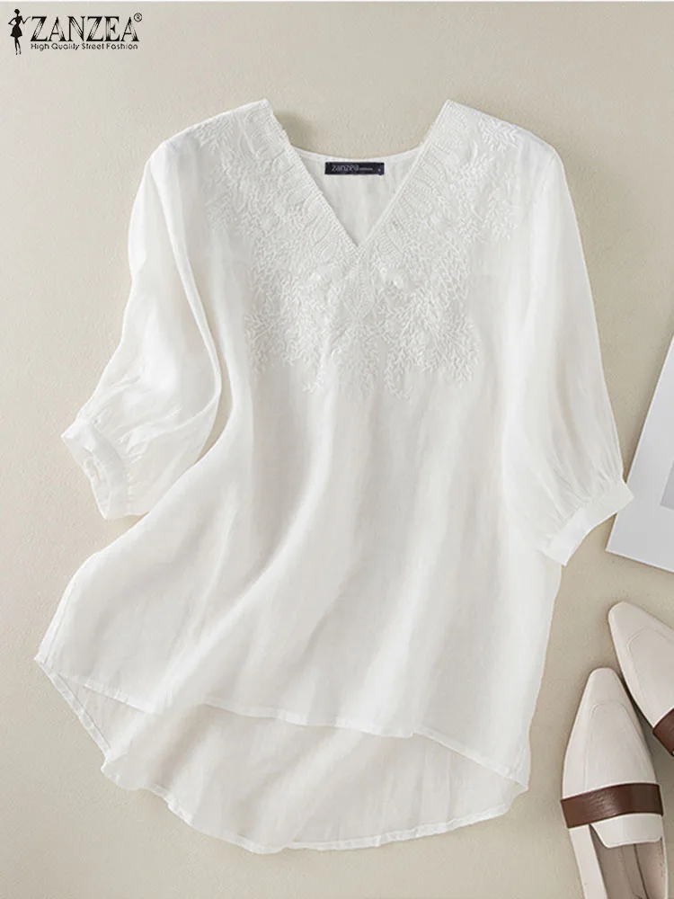 ZANZEA 2023 Summer Women Casual Blouse Fashion Solid V-neck Tops Embroidery Stitching Tunic Oversize Half Sleeve Shirts Femme
ZANZEA 2023 Summer Women Casual Blouse Fashion Solid V-neck Tops Embroidery Stitching Tunic Oversize Half Sleeve Shirts Femme