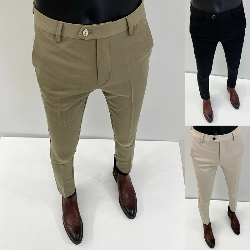 2022 Spring Elasticity Men's Business Dress Pants Solid Color Ankle Length Office Social Suit Pants Streetwear Casual Trousers
2022 Spring Elasticity Men's Business Dress Pants Solid Color Ankle Length Office Social Suit Pants Streetwear Casual Trousers