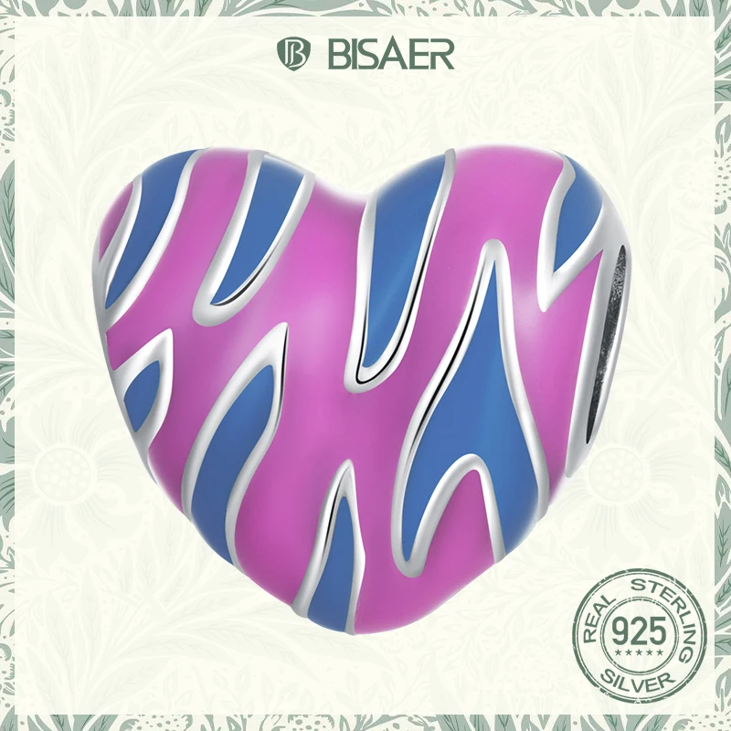 BISAER Pink Blue Heart Charm 925 Sterling Silver Contrast color Love Charms for Women DIY Bracelets Fine Jewelry ECC2215
BISAER Pink Blue Heart Charm 925 Sterling Silver Contrast color Love Charms for Women DIY Bracelets Fine Jewelry ECC2215