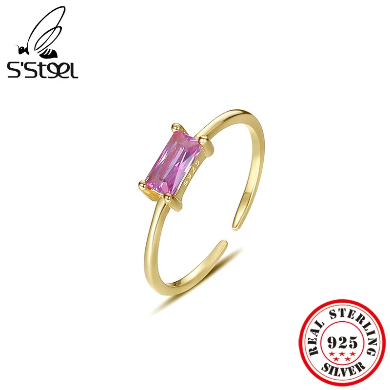 S'STEEL Square Zircon Ring 925 Sterling Silver Simple S925 Gold Plated Adjustable Rings For Women Engagement Promise Jewellery
S'STEEL Square Zircon Ring 925 Sterling Silver Simple S925 Gold Plated Adjustable Rings For Women Engagement Promise Jewellery