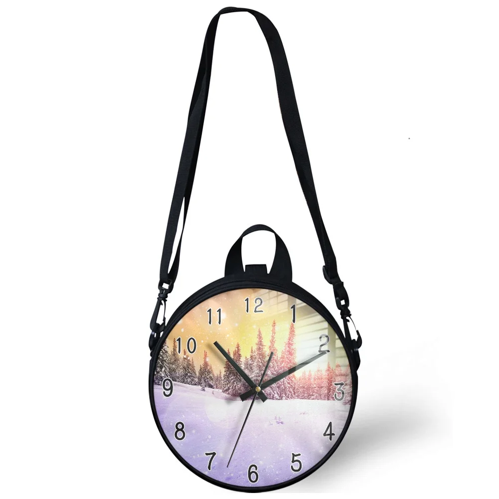 ELVISWORDS Winter Scenery Pattern Round Shoulder Bags For Women Boys Girls Circular Backapck Fashion Lady Circle Crossbody Bag
ELVISWORDS Winter Scenery Pattern Round Shoulder Bags For Women Boys Girls Circular Backapck Fashion Lady Circle Crossbody Bag