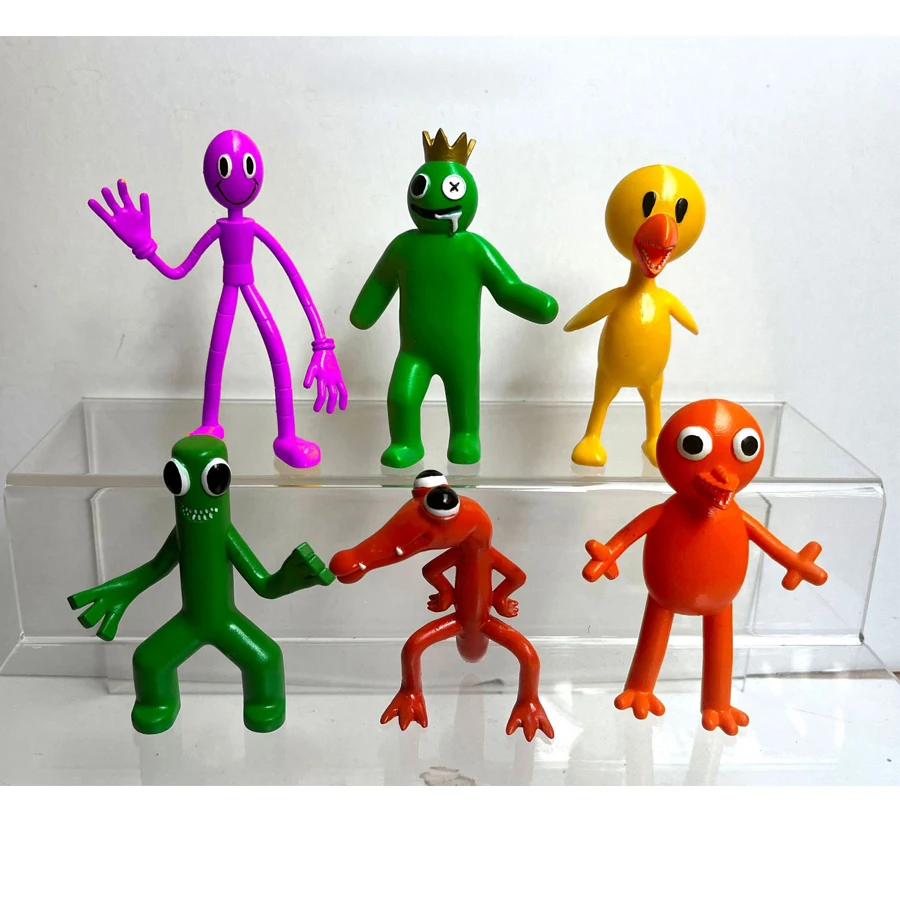 

6p 8p 12pcs Rainbow Friends Anime Cartoon Game Character Doll Kawaii Blue Monster Animal Toys For Kids Fans 6/8/12Pcs/set