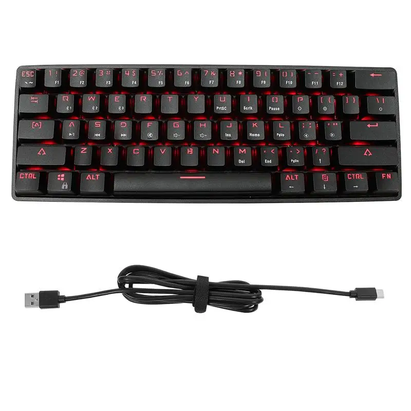 Игровая клавиатура, 61 клавиша, RGB подсветка, красный переключатель, USB компьютерная клавиатура
Игровая клавиатура, 61 клавиша, RGB подсветка, красный переключатель, USB компьютерная клавиатура