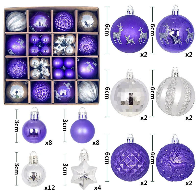 0279 Christmas ball 44pcs painted diameter 3&6cm (1.18in&2.36in) set Christmas decorations electroplated ball plastic pendant
0279 Christmas ball 44pcs painted diameter 3&6cm (1.18in&2.36in) set Christmas decorations electroplated ball plastic pendant