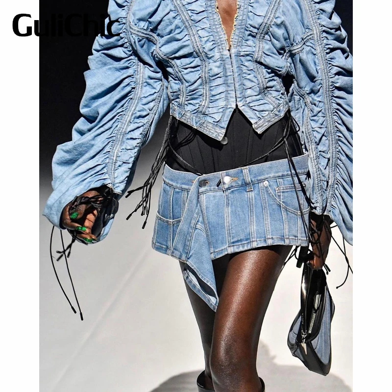 4.10 GuliChic Chic Fashion Street Corset Patchwork Denim Fake Two Piece Slim High Waist Mini Skirt Women
4.10 GuliChic Chic Fashion Street Corset Patchwork Denim Fake Two Piece Slim High Waist Mini Skirt Women