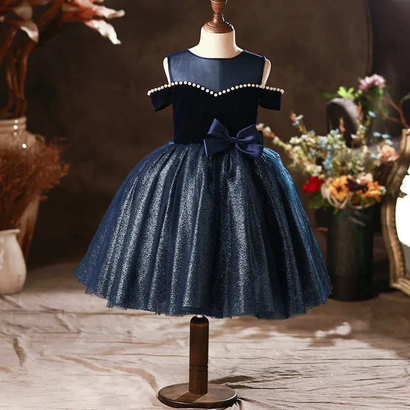 Navy Blue Sequins Ball Gown Evening Dress O-Neck Short Sleeves Bow Appliques Floor-Length New Party Formal Dresses Woman B1688
Navy Blue Sequins Ball Gown Evening Dress O-Neck Short Sleeves Bow Appliques Floor-Length New Party Formal Dresses Woman B1688